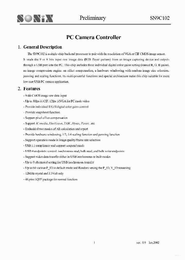 SN9C102_4144343.PDF Datasheet