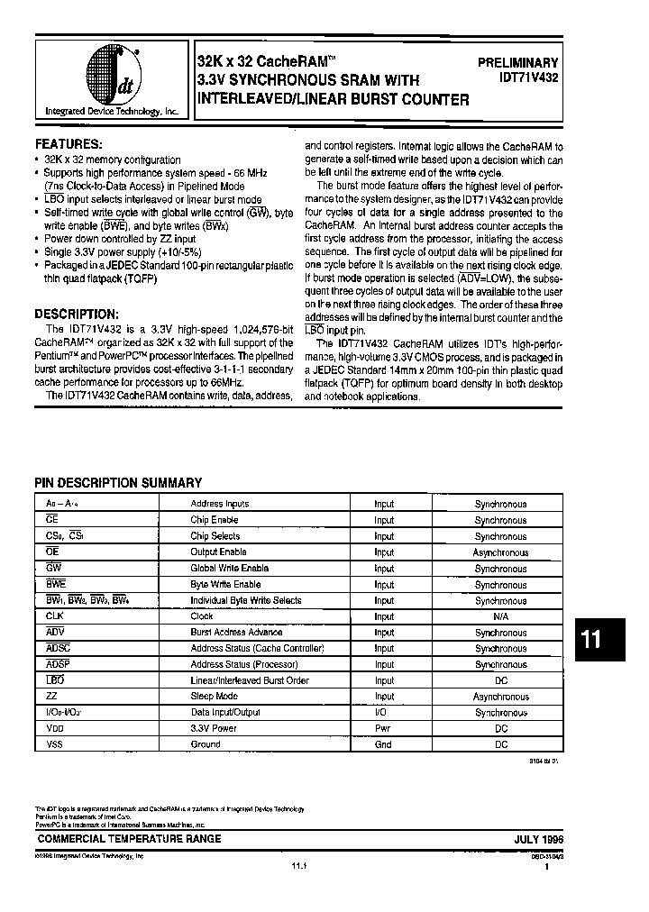71V432S8PF8_3910119.PDF Datasheet