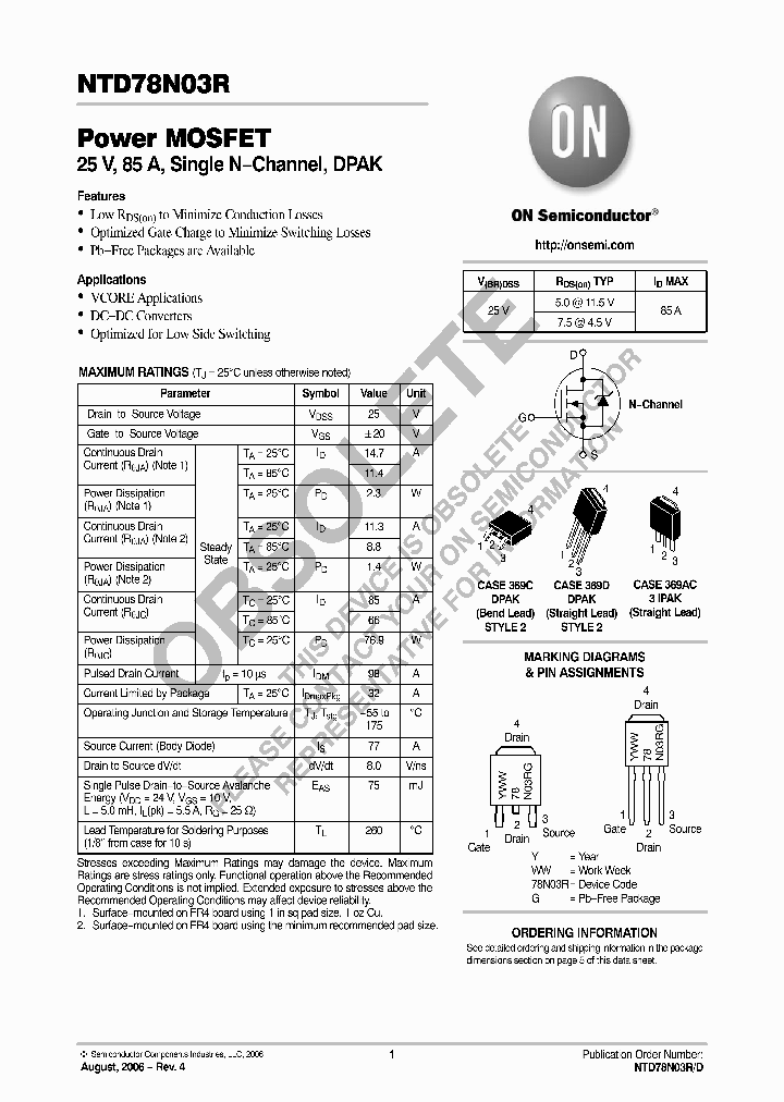 NTD78N03R-1G_3909968.PDF Datasheet