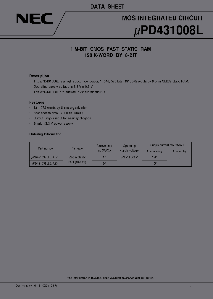UPD431008LLE-A17_3903570.PDF Datasheet