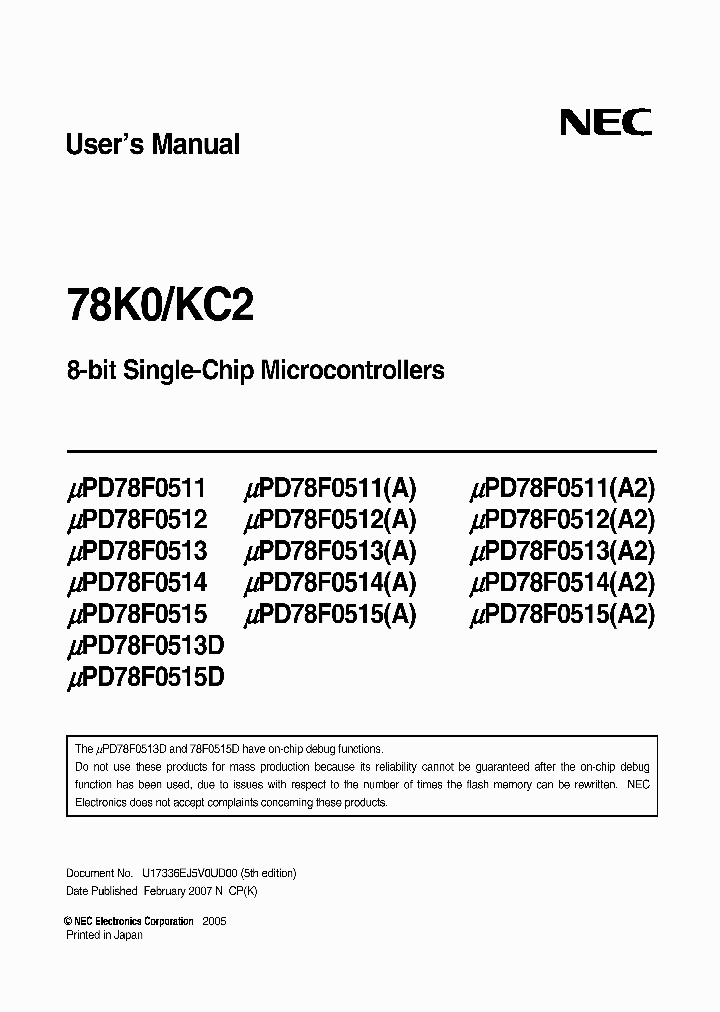 UPD78F0511GAA-GAM-AX_3907318.PDF Datasheet