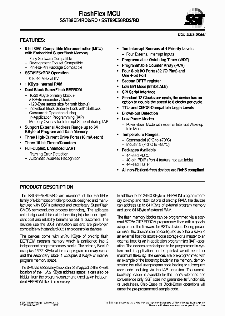 SST89E58RD-40-C-PIE_3912407.PDF Datasheet
