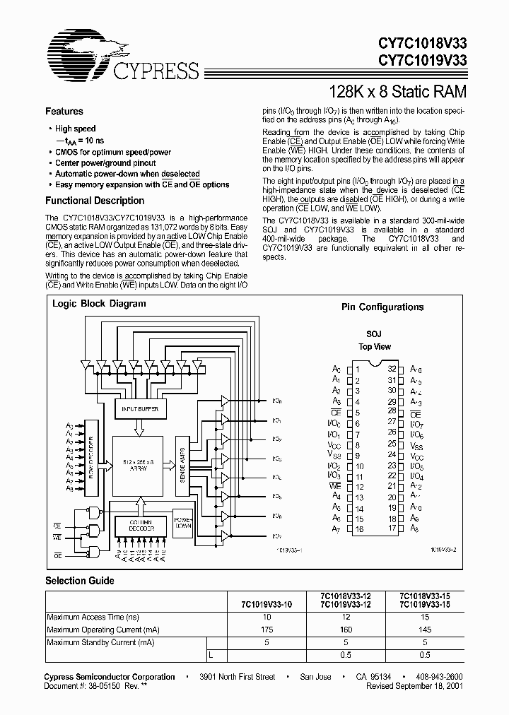 CY7C1018V33-12VCT_3915557.PDF Datasheet