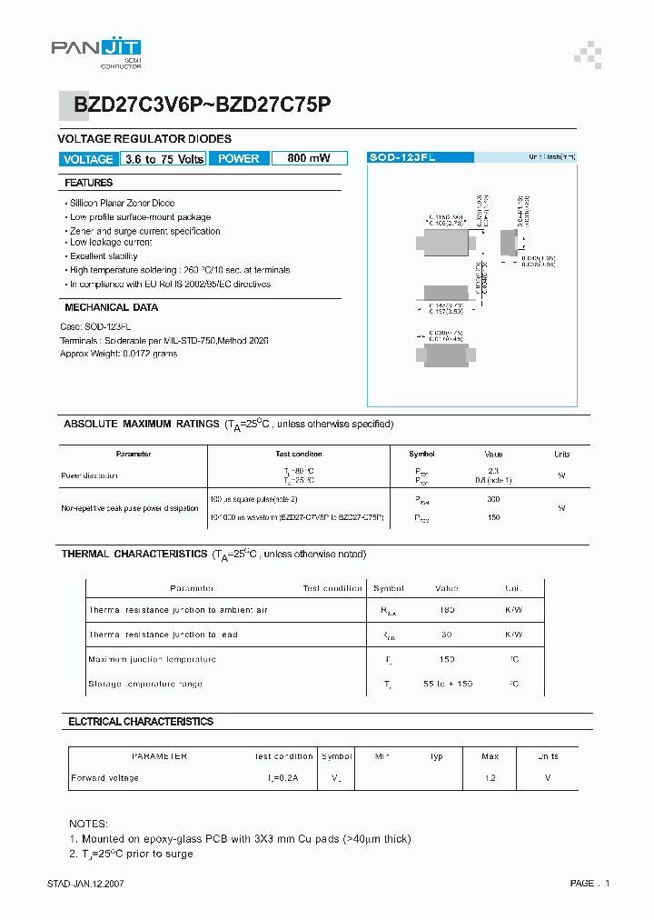 BZD27C8V7PTR7_3916406.PDF Datasheet
