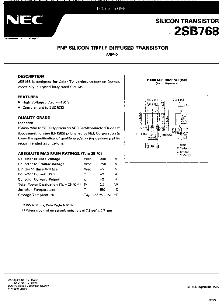 2SB768M-E1_3908806.PDF Datasheet