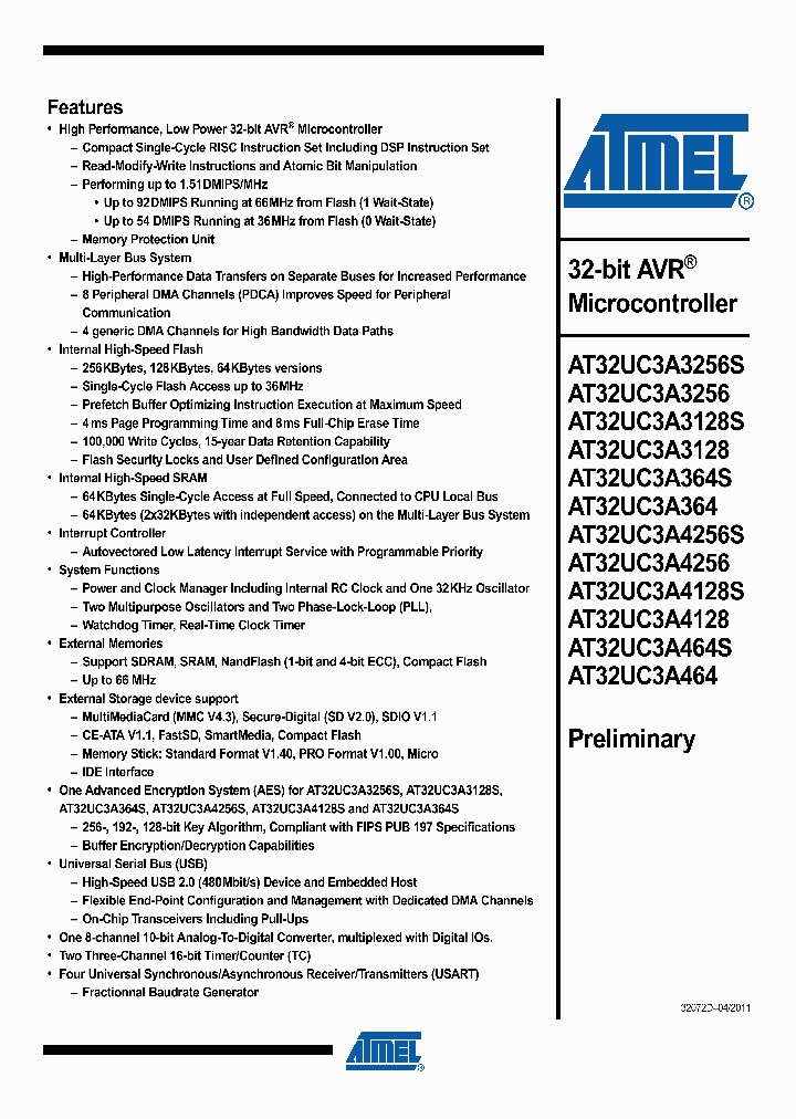 AT32UC3A4128S-C1UT_3914477.PDF Datasheet