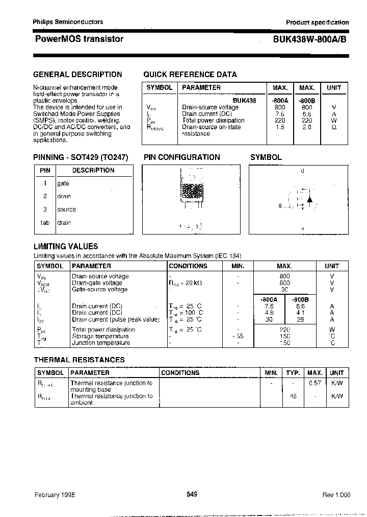 BUK438W-800A127_3917303.PDF Datasheet