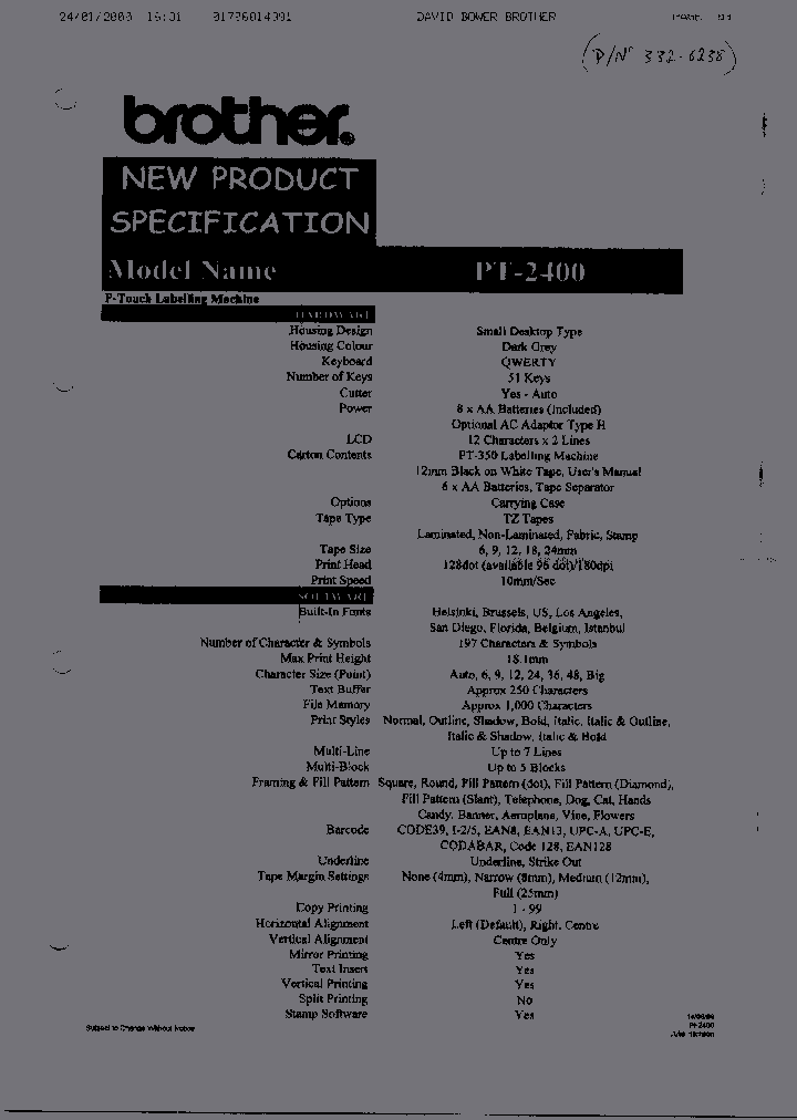 PT-2400_3918384.PDF Datasheet