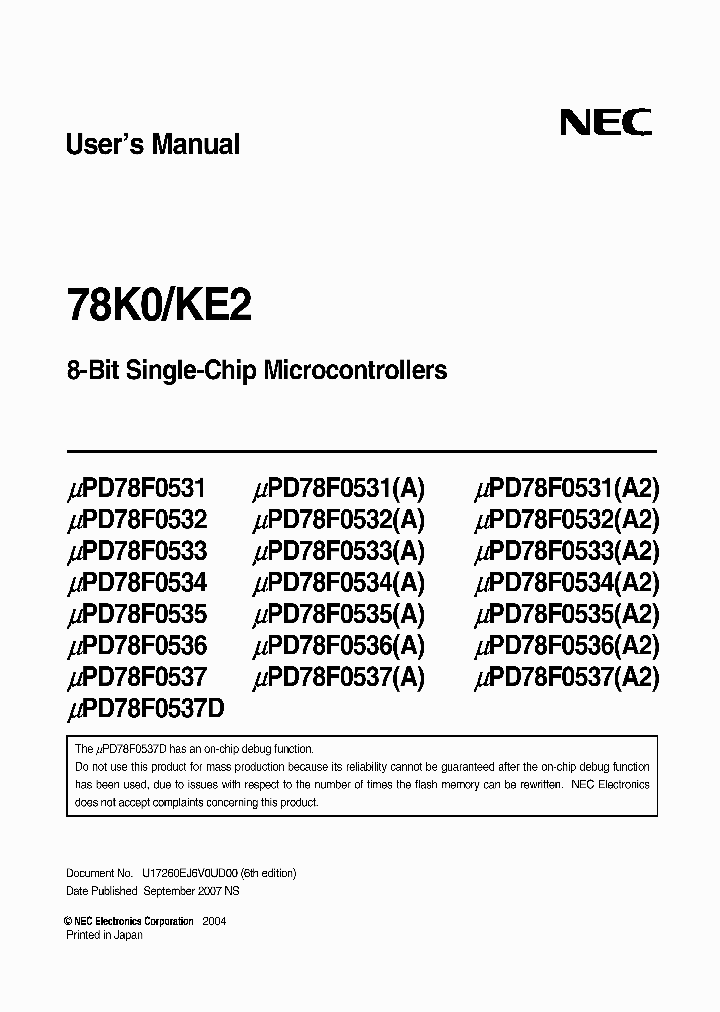 UPD78F0536FC-AA1-A_3918554.PDF Datasheet