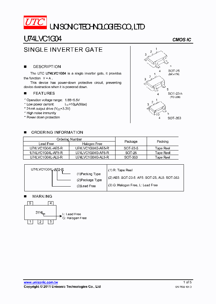 U74LVC1G04L-AE5-R_4151598.PDF Datasheet
