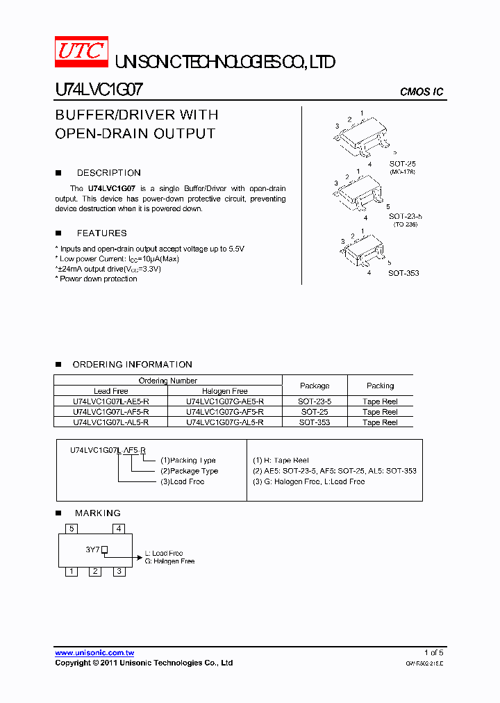 U74LVC1G07L-AE5-R_4151600.PDF Datasheet