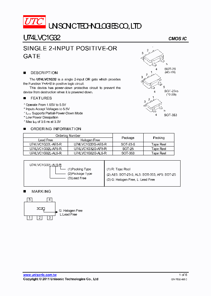 U74LVC1G32L-AE5-R_4151603.PDF Datasheet