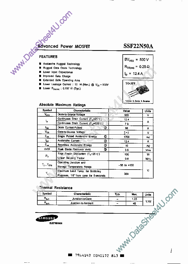 SSF22N50A_4151759.PDF Datasheet