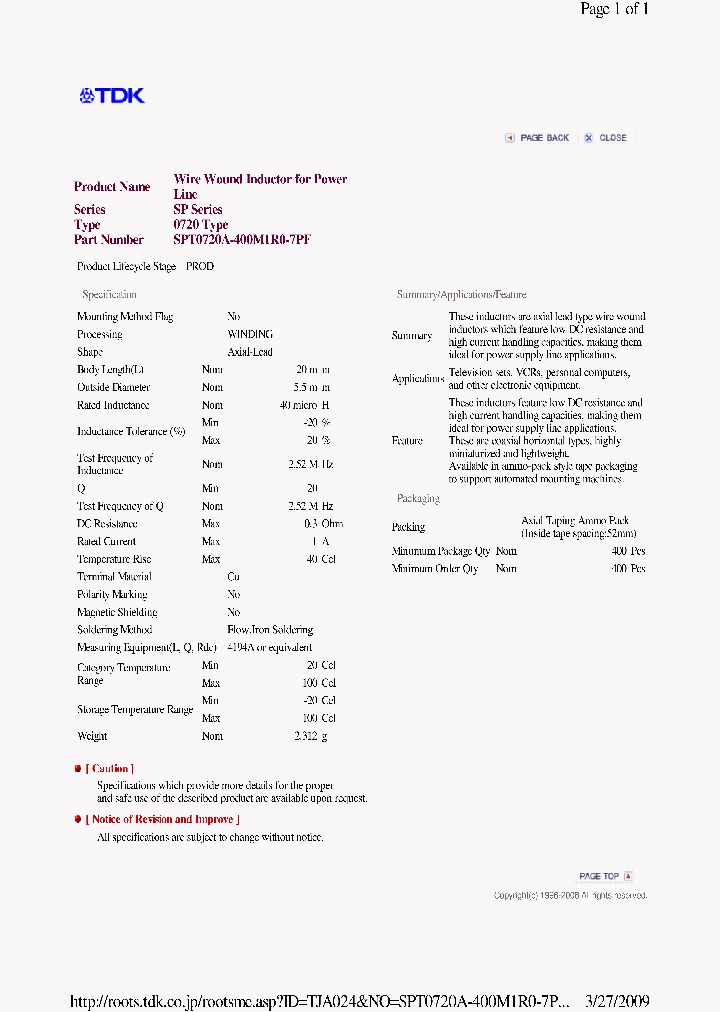 SPT0720A-400M1R0-7PF_3918988.PDF Datasheet