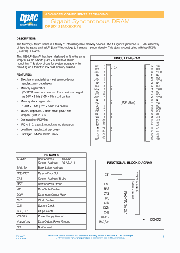 DPSD128MX8XKY5-DP-XXN08_3920262.PDF Datasheet