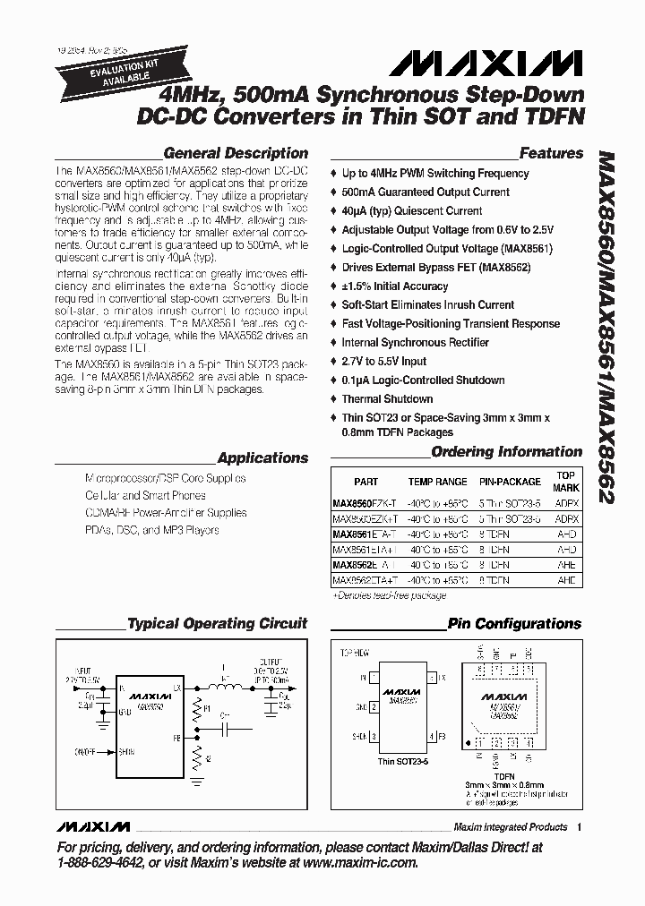 MAX8560EZK-T_3918437.PDF Datasheet