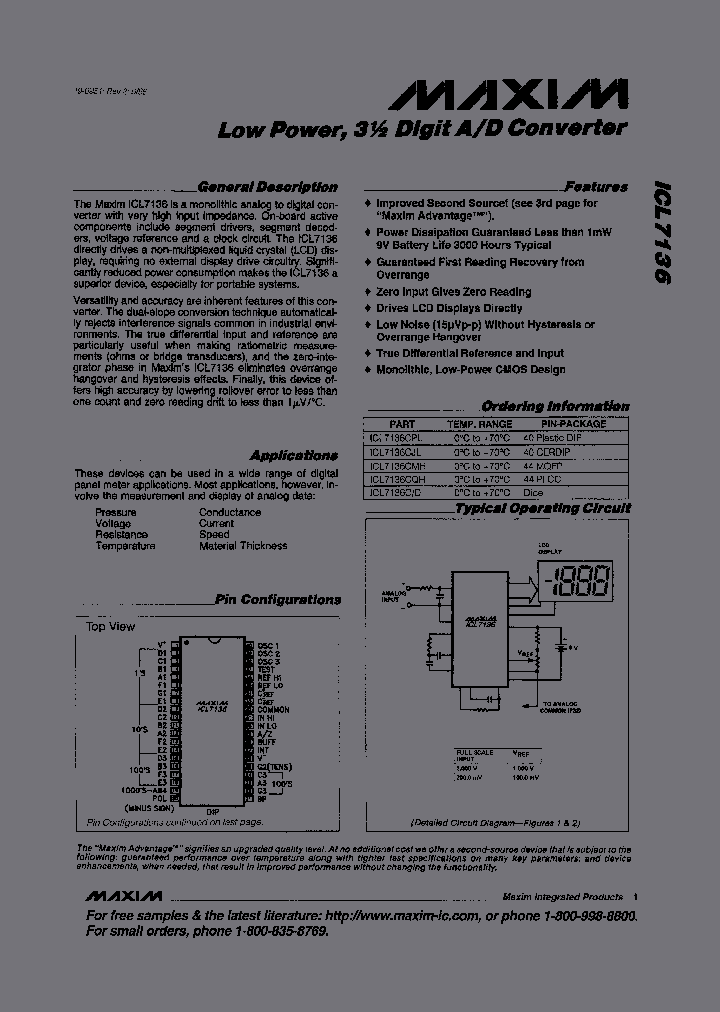 ICL7136CQHTD_3920695.PDF Datasheet