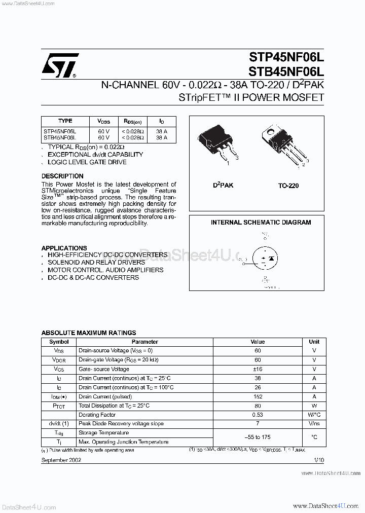 STP45NF06L_4161238.PDF Datasheet