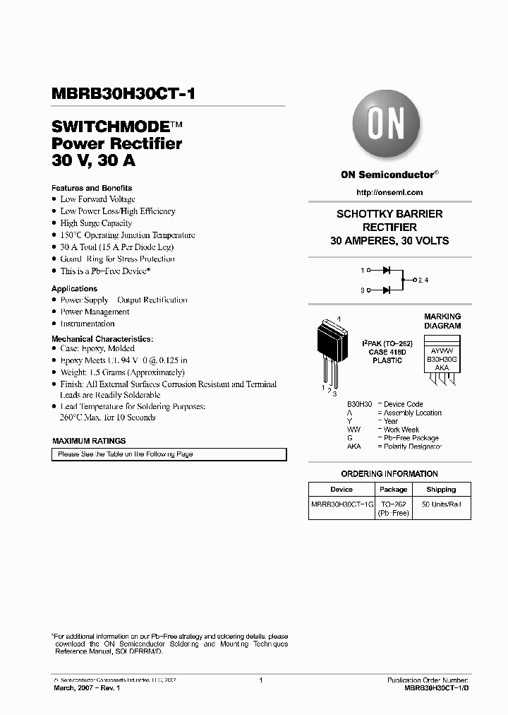 MBRB30H30CT-1G_3927942.PDF Datasheet