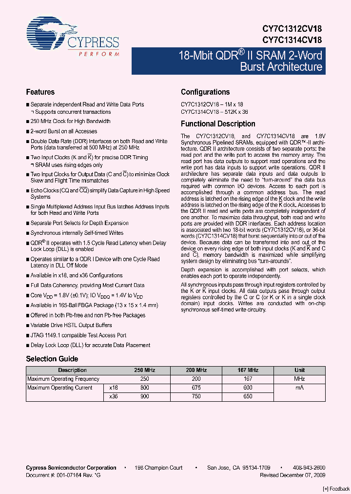 CY7C1312CV18-167BZC_3932138.PDF Datasheet