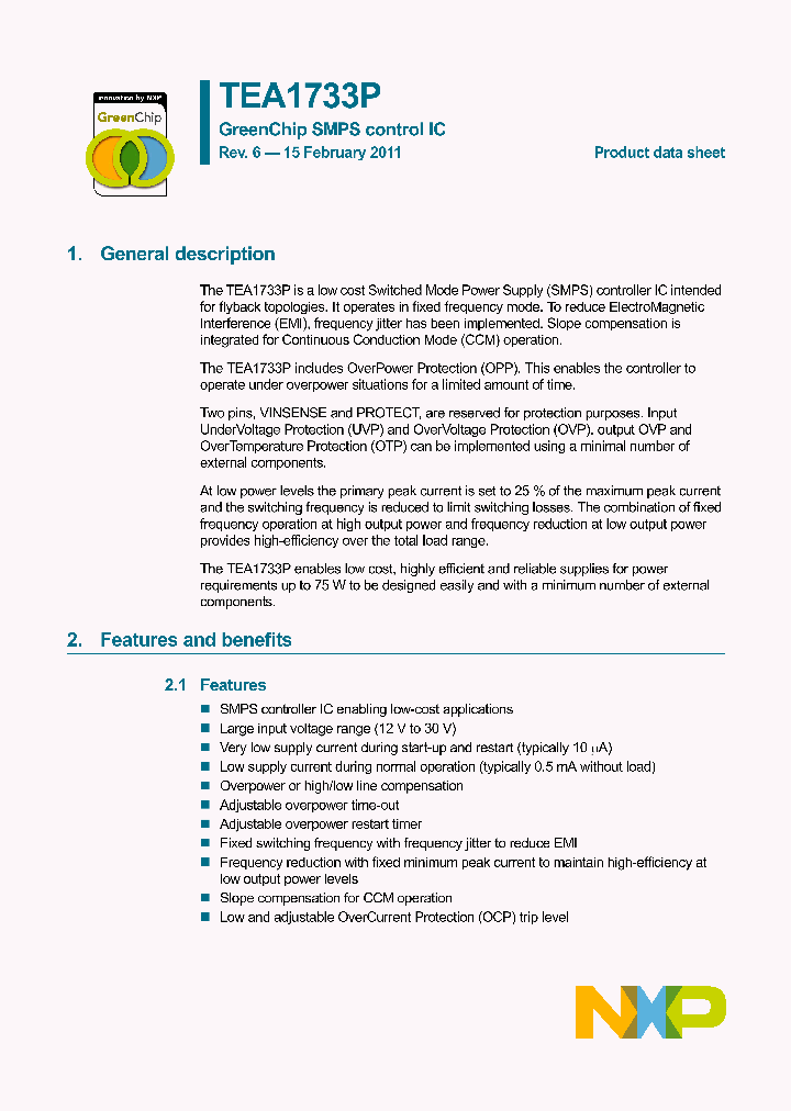 TEA1733P_3936871.PDF Datasheet