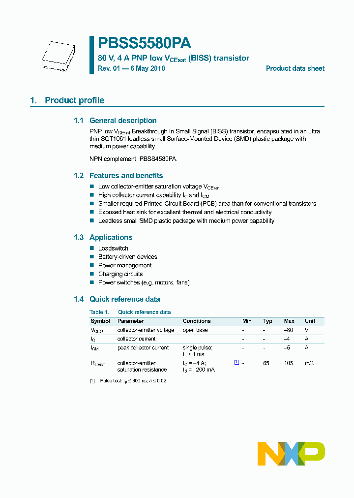 PBSS5580PA_3943198.PDF Datasheet