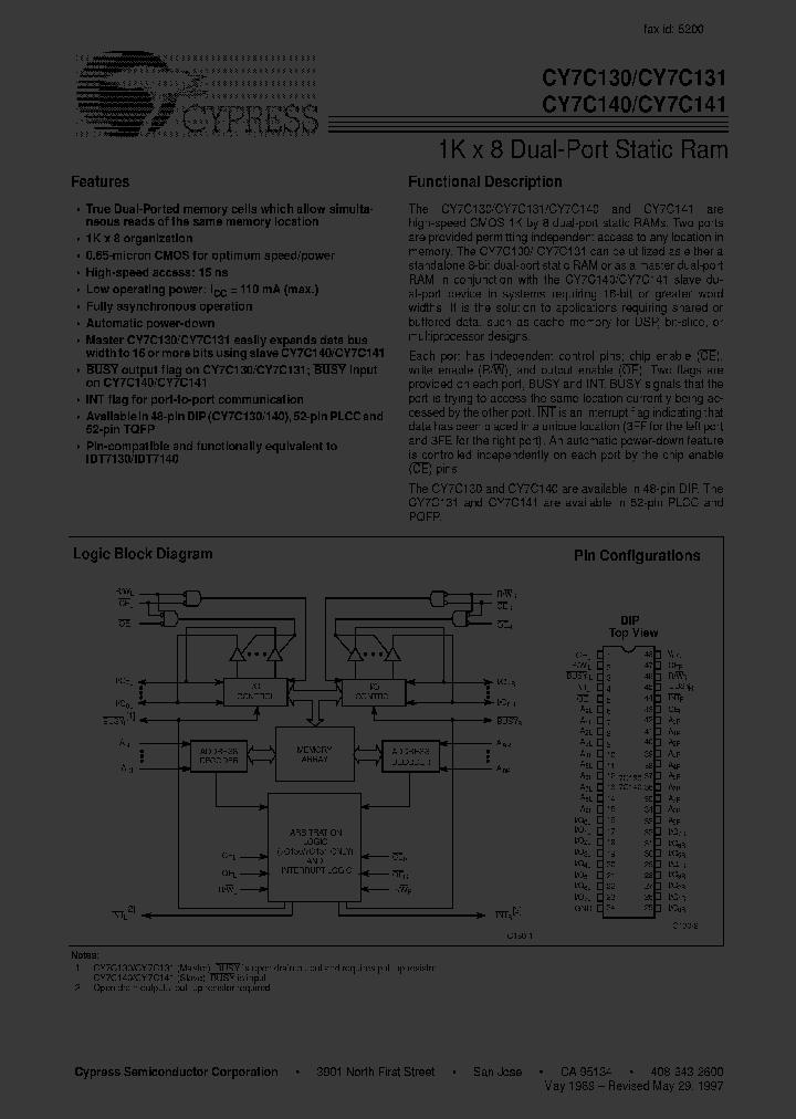 CY7C141-25NI_3938185.PDF Datasheet