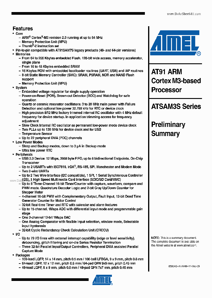 ATSAM3S_4167071.PDF Datasheet