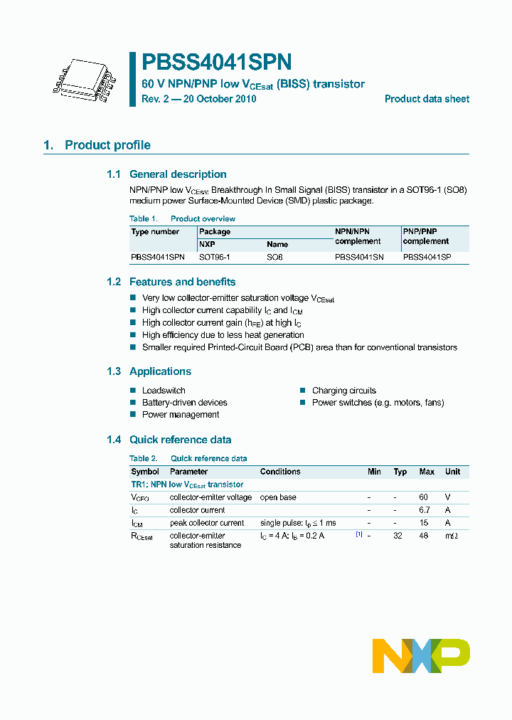 PBSS4041SPN_3950457.PDF Datasheet