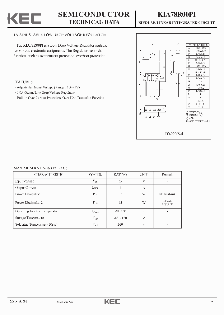 KIA78R00PI_4167400.PDF Datasheet