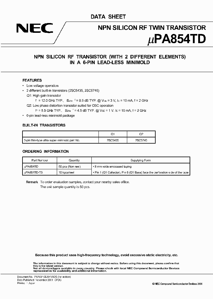 UPA854TD_3947378.PDF Datasheet