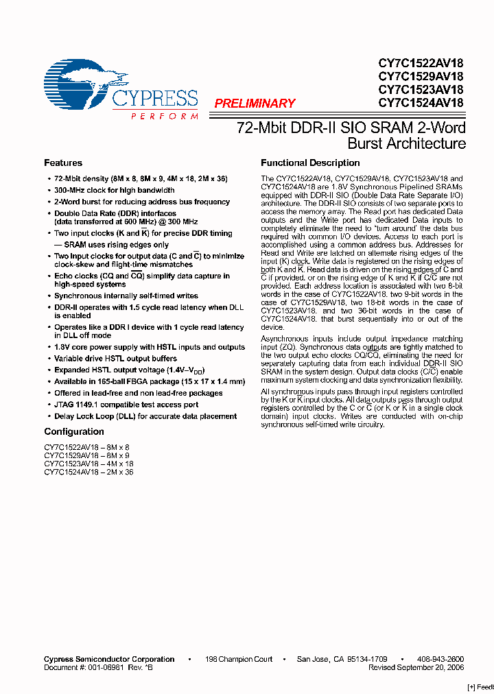 CY7C1523AV18-200BZI_3954919.PDF Datasheet