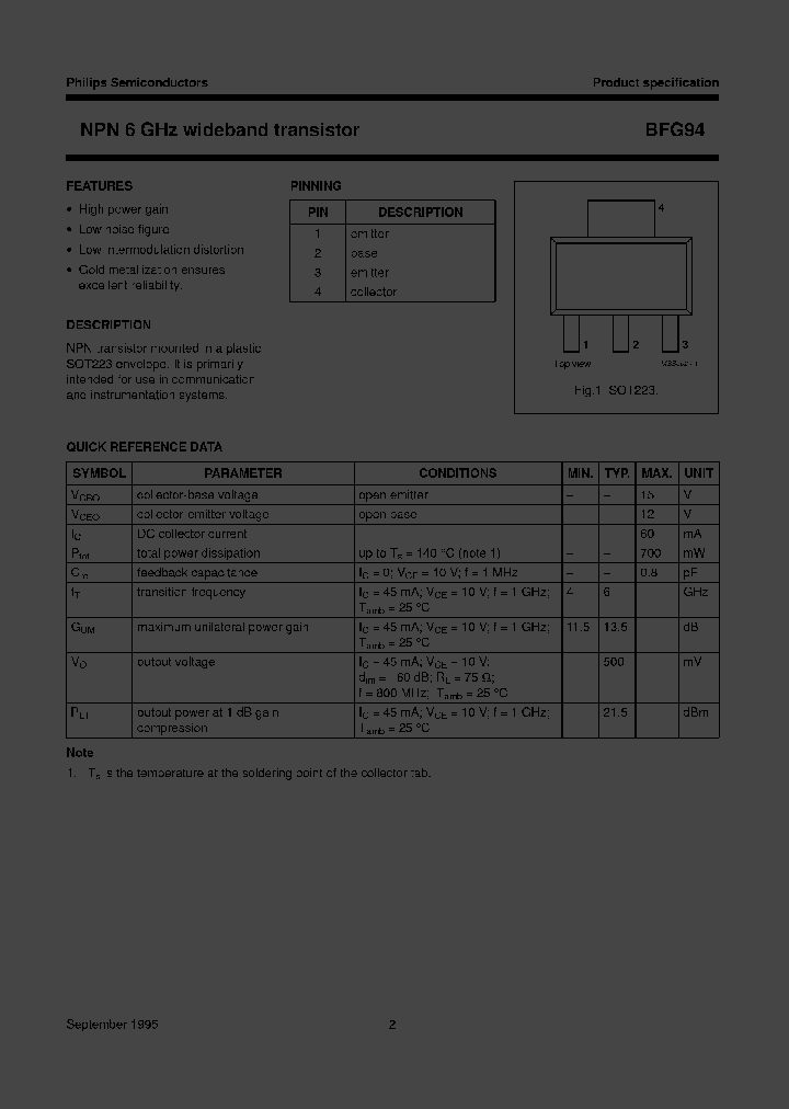 BFG94TR_3948668.PDF Datasheet