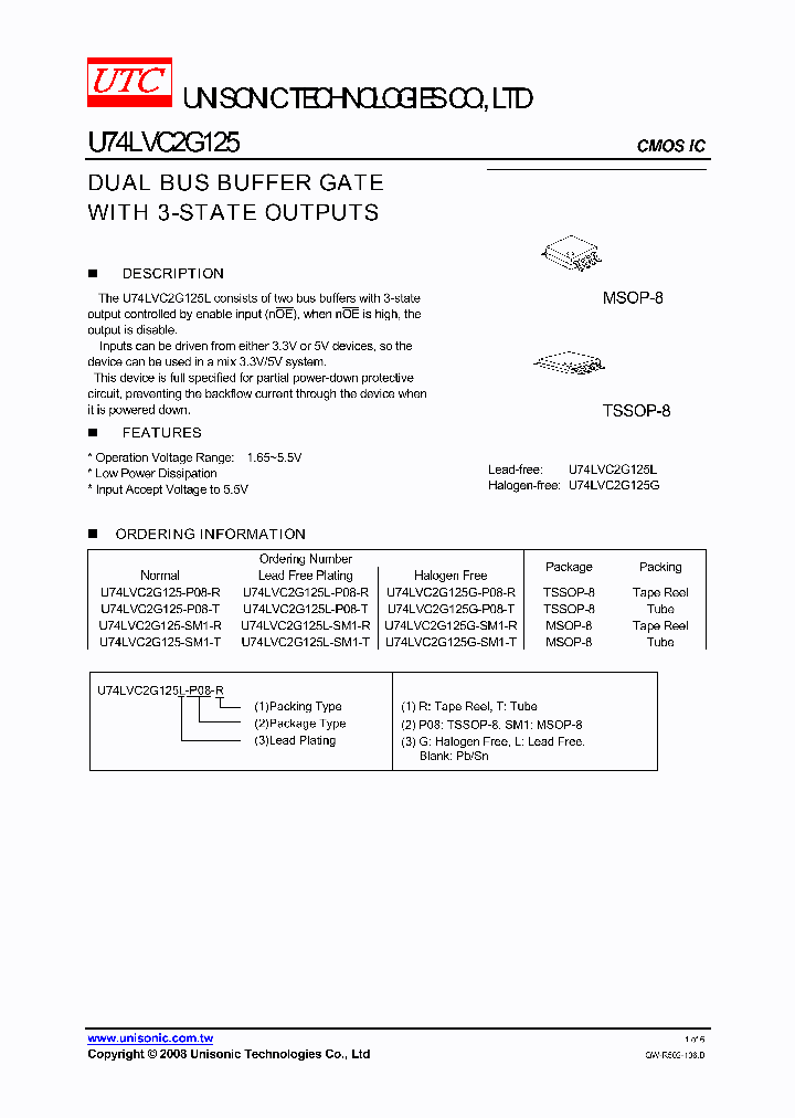 U74LVC2G125-P08-R_4169918.PDF Datasheet