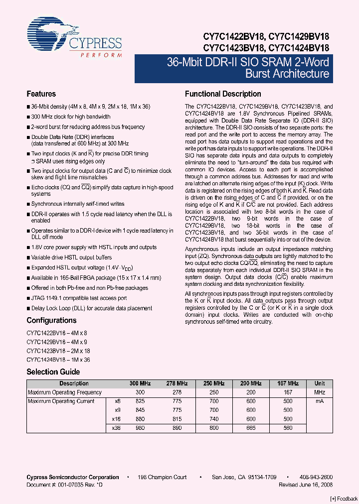 CY7C1423BV18-200BZI_3954917.PDF Datasheet