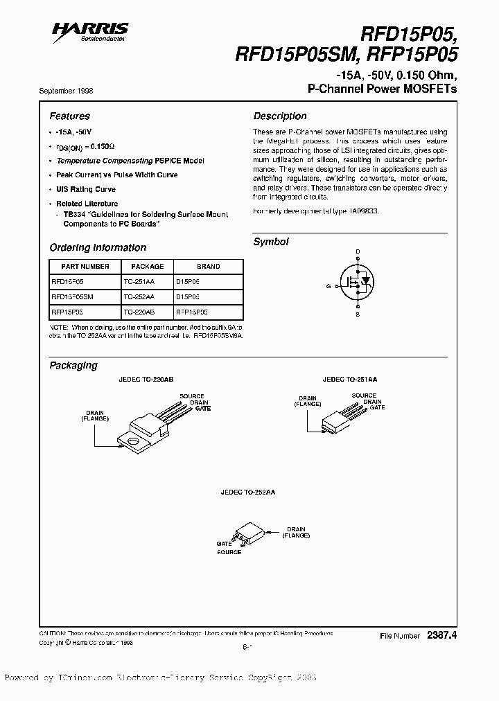 RFD15P05SM9A_3962418.PDF Datasheet