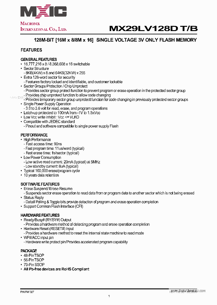 MX29LV128DB_4171946.PDF Datasheet