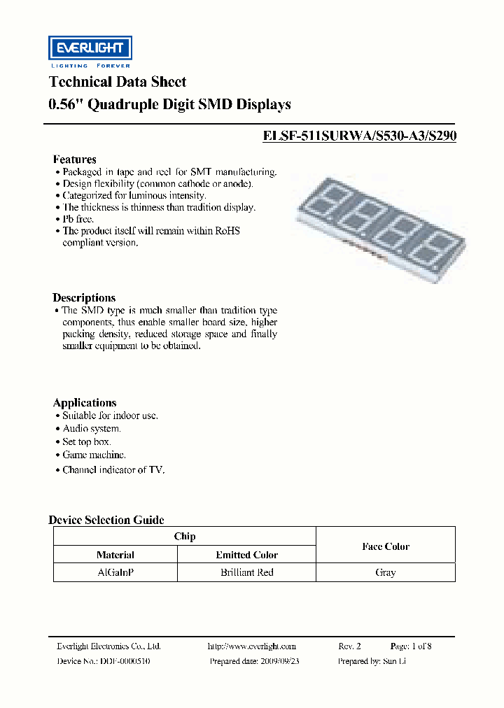 ELSF-511SURWA_4174856.PDF Datasheet