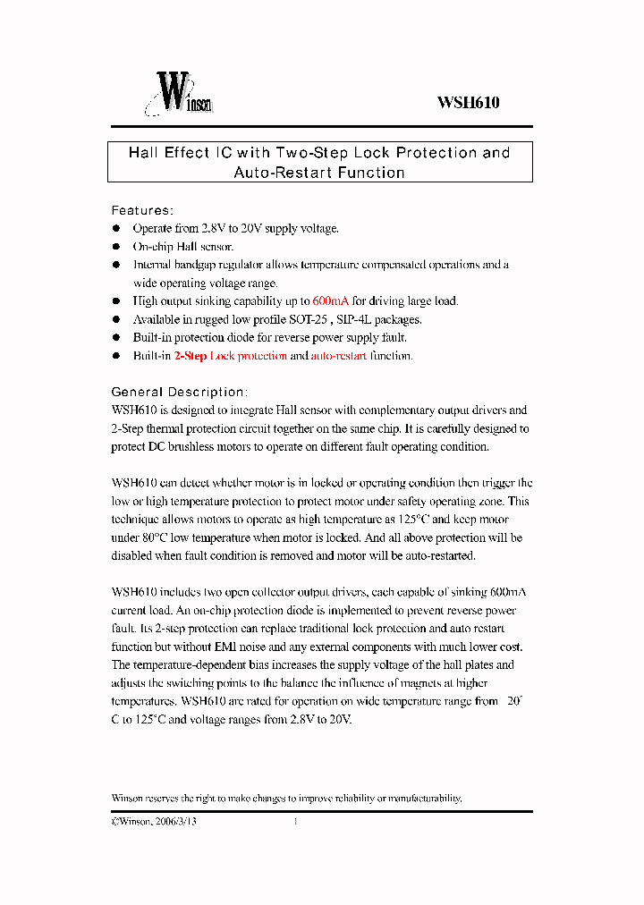 WSH610-XPDN2_3979953.PDF Datasheet