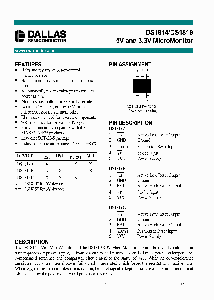 DS1819CR-10TAMPR_3987501.PDF Datasheet