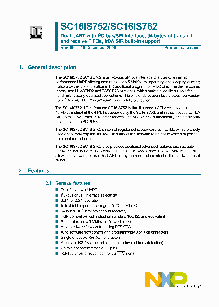 SC16IS752_4182030.PDF Datasheet