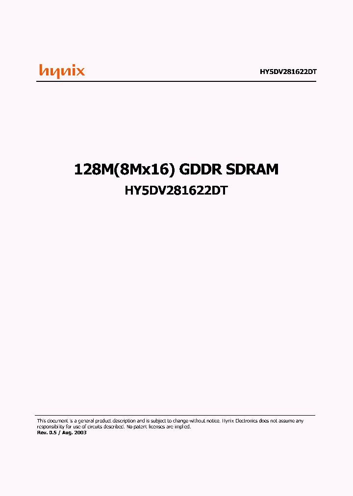 HY5DV281622DT-5_3997737.PDF Datasheet