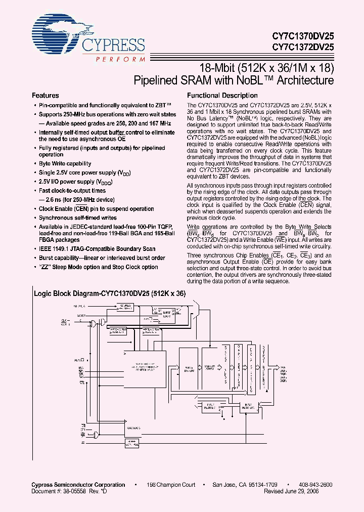 CY7C1370DV25_3996075.PDF Datasheet