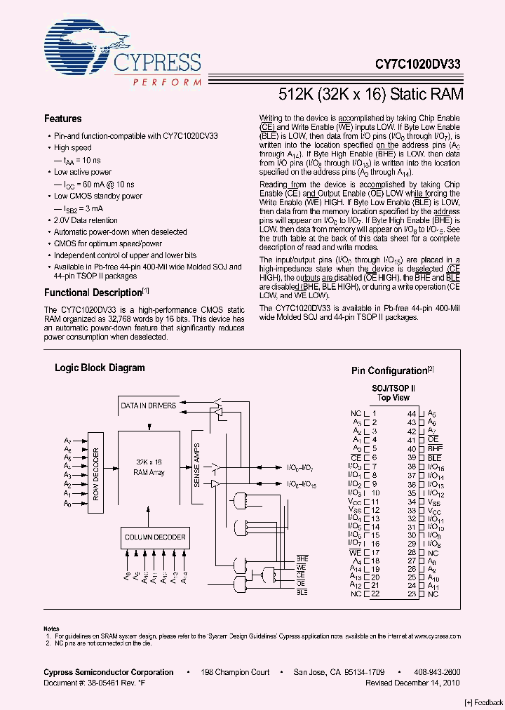CY7C1020DV33-10VXI_3996360.PDF Datasheet
