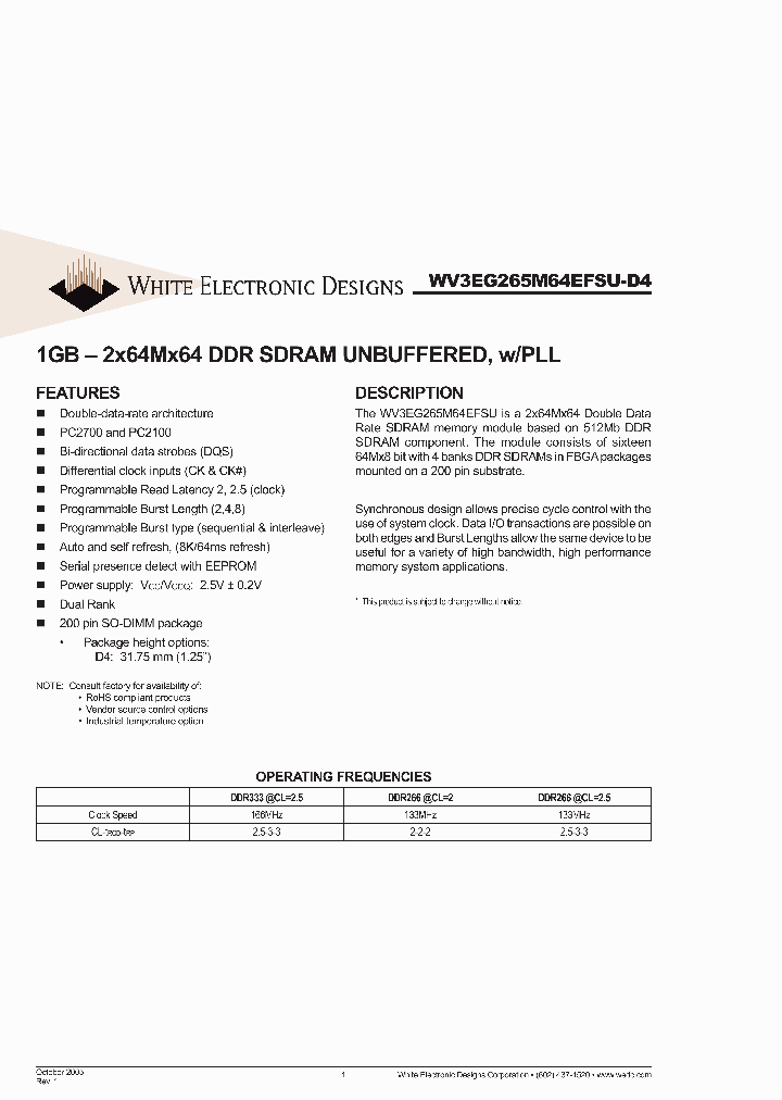 WV3EG264M64EFSU335D4-MG_4001408.PDF Datasheet