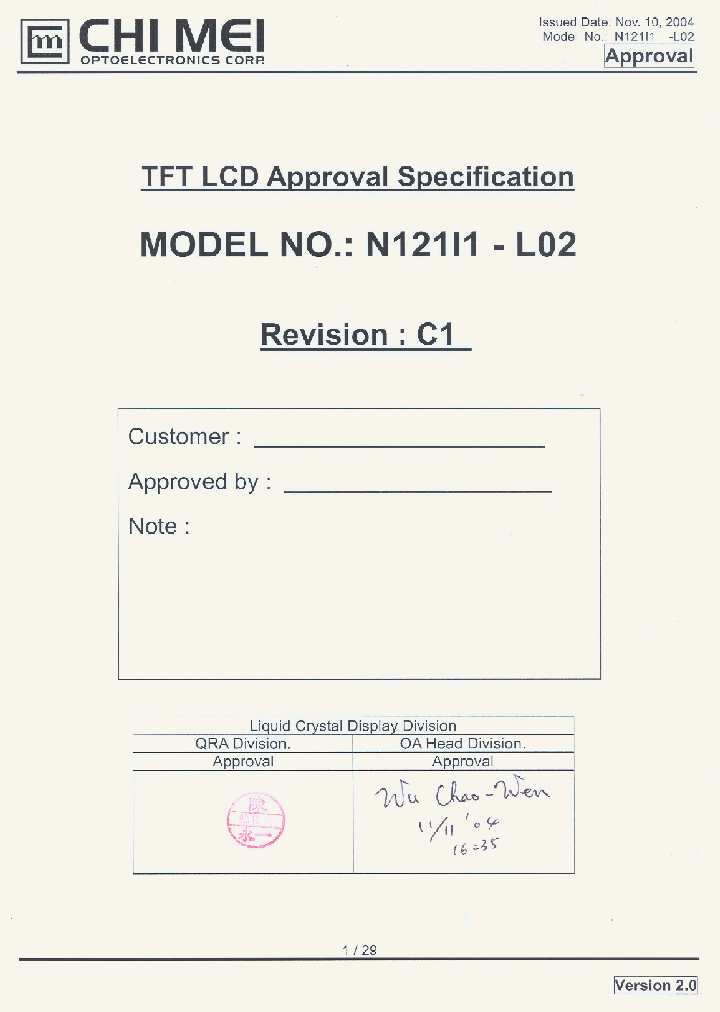 N121I1-L02_4185230.PDF Datasheet