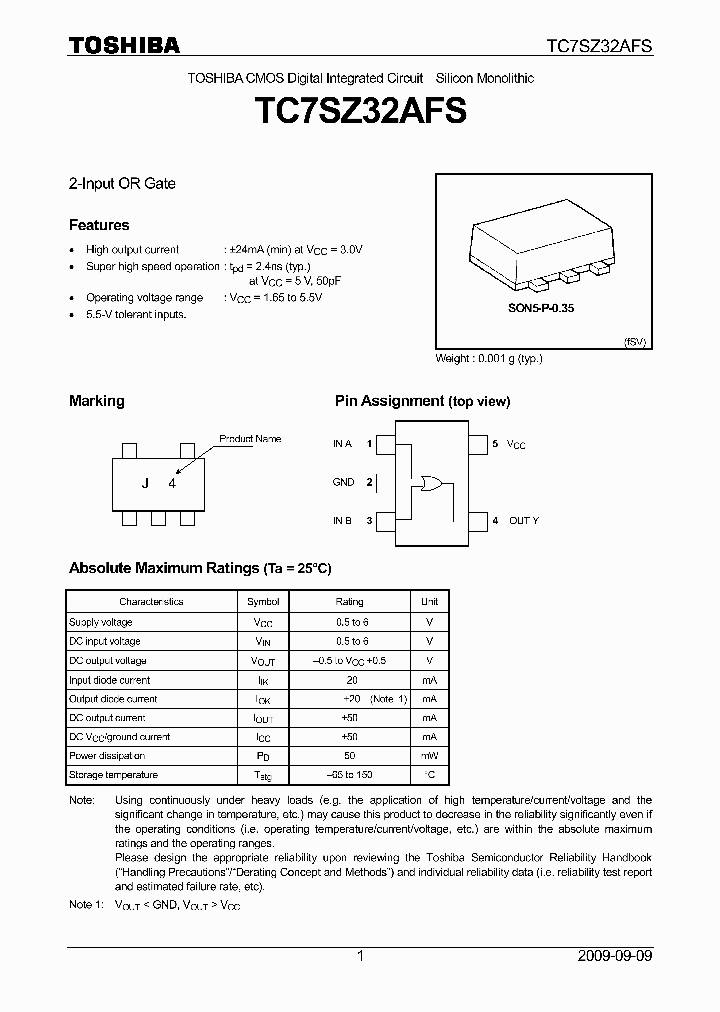 TC7SZ32AFS_4185256.PDF Datasheet