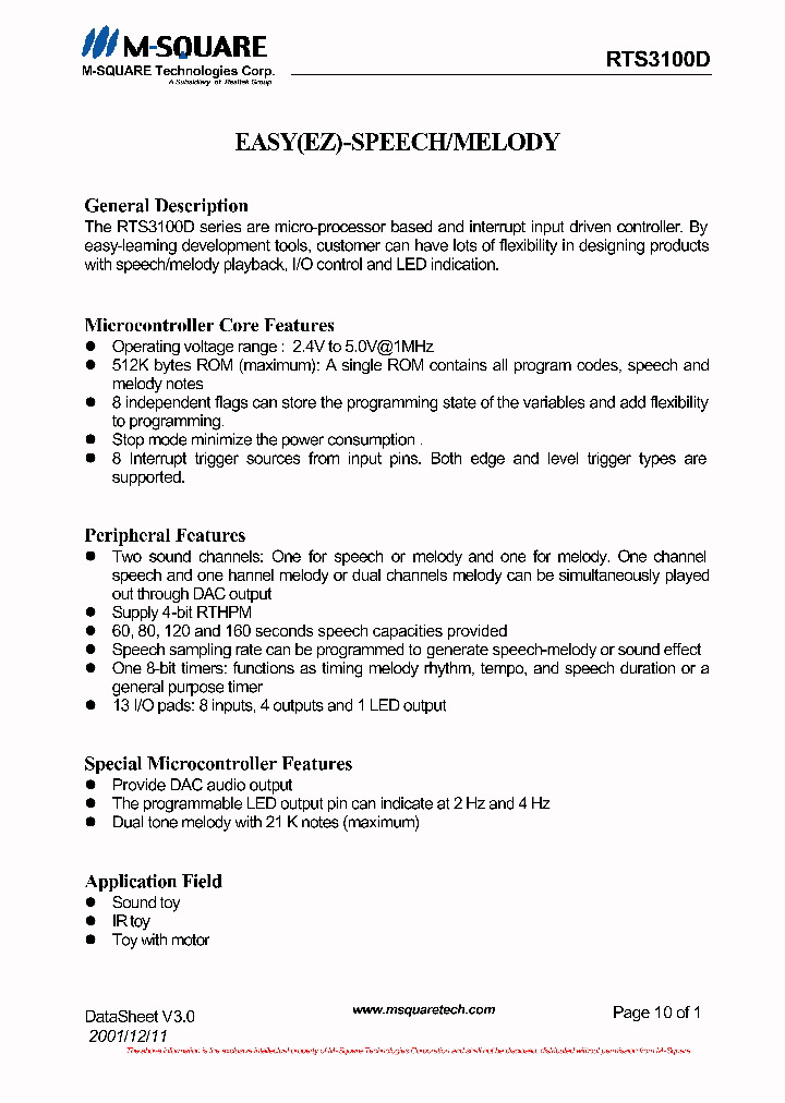 RTS3100DSERIES_4009437.PDF Datasheet