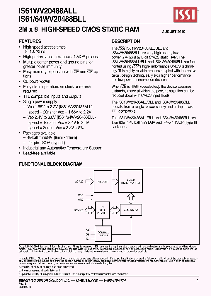 IS61WV20488ALL-20MI_4002503.PDF Datasheet