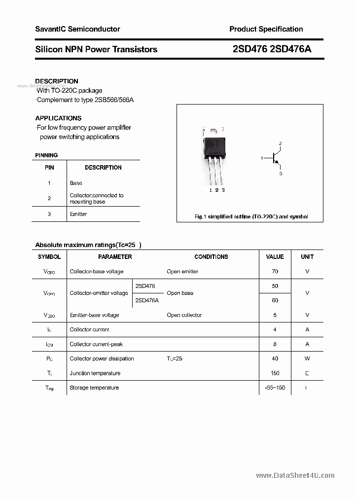 2SD476_4185951.PDF Datasheet
